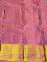 Peacock blue and onion pink Pure Vintage Kanchipuram Silk saree - PPUREN49