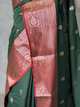 Green and Red Silk saree - PBRZU7C