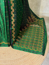 Dark Green Pure mashru Satin Banarasi silk saree - PRAZ13G
