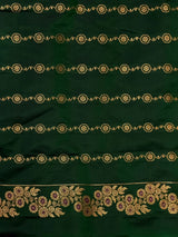 Dark Green Pure mashru Satin Banarasi silk saree - PRAZ13G