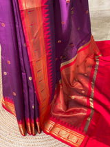 Wine and Red Silk saree - PBRZU13