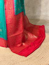 Aqua Blue silk Saree - PBRKIV5E