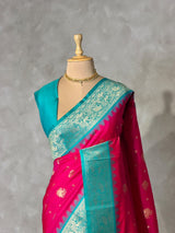 Rani Pink silk Saree - PBRKIV5
