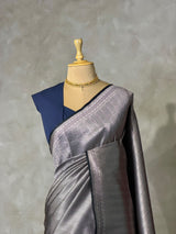 Deep Blue katan Banarasi silk saree - PRAZ12