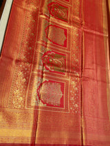 Red Tissue Kanchipuram saree- PBRIDEK26A