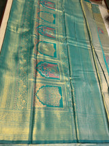 Peacock Green Tissue Kanchipuram saree- PBRIDEK26C