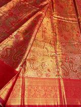 Red Tissue Kanchipuram saree- PBRIDEK32