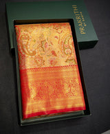 Red Tissue Kanchipuram saree- PBRIDEK32