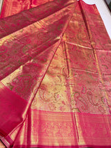Rani pink Tissue Kanchipuram saree- PBRIDEK32A