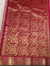 Off white and Maroon Semi Kanchipuram saree- PBRNN1
