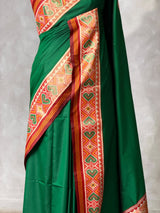 Dark Green pochampalli silk Saree - PBRKIV4B
