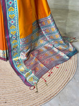 Mustard yellowpochampalli silk Saree - PBRKIV4F