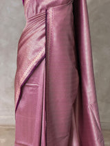Deep Purple katan Banarasi silk saree - PRAZ12A