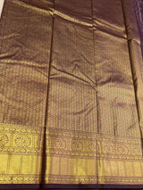 Dark brown Semi Kanchipuram Silk Saree PSSRN52