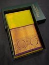 Lime green and purple Semi Kanchipuram Silk Saree - PSSRN58