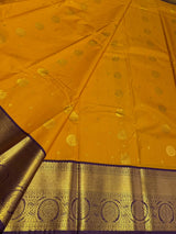 Yellow andpurple Semi Kanchipuram Silk Saree - PSSRN61