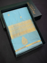 Pastal Blue Semi Kanchipuram Silk Saree - PSSRN64