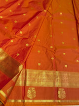 Orange Semi Kanchipuram Silk Saree - PSSRN67