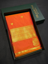 Orange Semi Kanchipuram Silk Saree - PSSRN67