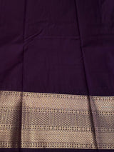 Dark pink and purple Semi Kanchipuram Silk Saree - PSSRN70