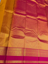 Yellow and Rani Semi Kanchipuram Silk Saree - PSSRN74