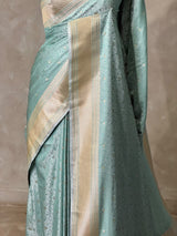 Pastal blue Mashru Banarasi silk Saree - PBRRAH1