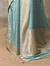 Pastal blue Mashru Banarasi silk Saree - PBRRAH1