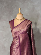 Deep purple Banarasi silk Saree - PBRATH7