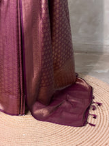 Deep purple Banarasi silk Saree - PBRATH7