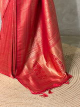 Reddish Peach Banarasi silk Saree - PBRATH7B