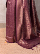 Deep purple Banarasi silk Saree - PBRATH7A