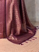 Deep purple Banarasi silk Saree - PBRATH7A