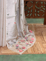 Nude shade pure Glass organza saree- PBRCHAND3A