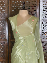 Pastal Green pure Glass organza saree- PBRCHAND3