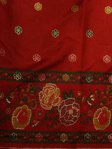 Red Pashmina silk Saree - PBRMM7H