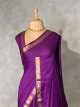 Violet Semi Mysore crepe Silk Saree - PBRMJ6