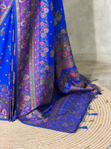 Royal Blue Pashmina silk Saree - PBRMM7G