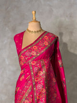 Rani pink Pashmina silk Saree - PBRMM7F