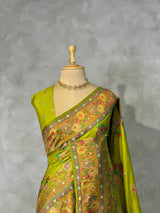 Olive Green Pashmina silk Saree - PBRMM7E