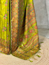 Olive Green Pashmina silk Saree - PBRMM7E