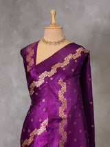 Purple Pure mashru Satin Banarasi silk saree - PRAZ13F