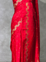 Red Pure mashru Satin Banarasi silk saree - PRAZ13D