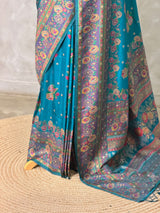 Blue Pashmina silk Saree - PBRMM7D