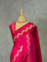 Rani Pink Pure mashru Satin Banarasi silk saree - PRAZ13B