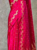 Rani Pink Pure mashru Satin Banarasi silk saree - PRAZ13B