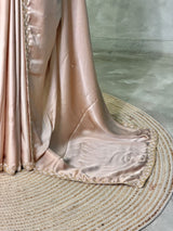 Nude Chicku Satin silk Designer saree- PBRDS3