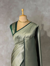 Dark Green Premium katan Banarasi silk saree - PRAZ14