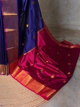 Blue and Magenta semi kanchipuram soft silk saree - PSSN202