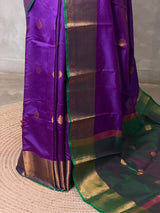 Violet and Green semi kanchipuram soft silk saree - PSSN209