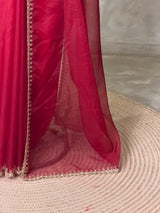 Maroon Organza Designer saree- PBRDS2
